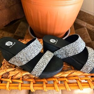 Silver Women's Wedge Sandals By YELLOWBOX Look Brand New!!!